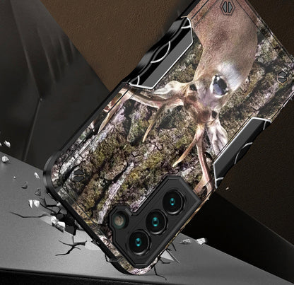 Case For Samsung Galaxy S22 PLUS - Hybrid Grip Design Shockproof Phone Cover - Whitetail Buck