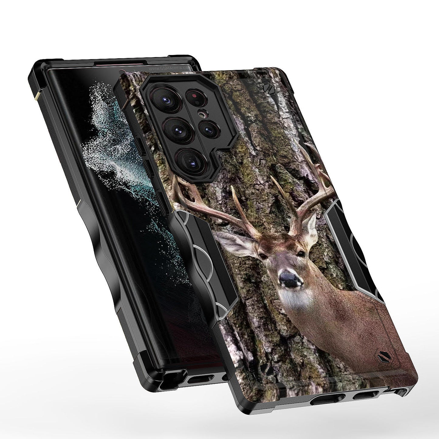 Case For Samsung Galaxy S22 ULTRA - Hybrid Grip Design Shockproof Phone Cover - Whitetail Buck