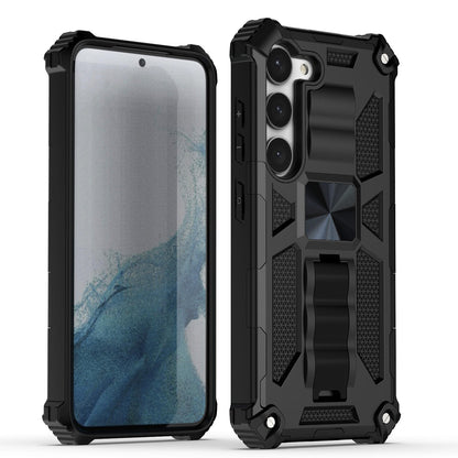Case For Samsung Galaxy S23 - Military Style Kickstand Phone Cover - Black