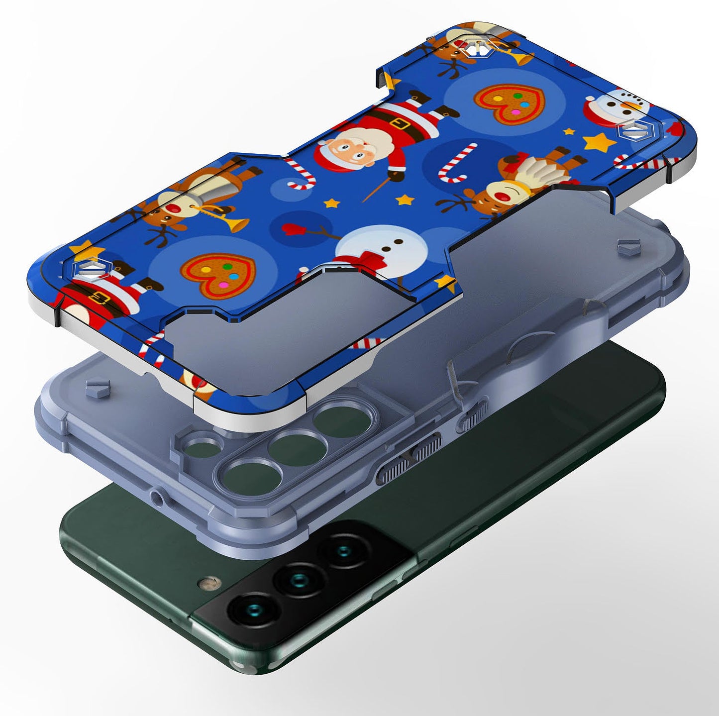 Case For Samsung Galaxy S22 PLUS - Hybrid Grip Design Shockproof Phone Cover - Santa Claus